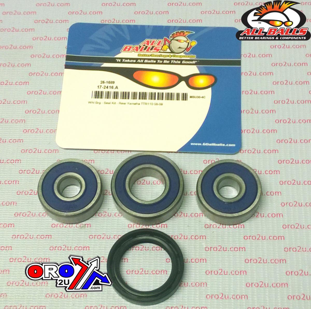 WHEEL BEARING KIT REAR 08-22 YAMAHA TTR110, ALLBALLS 25-1589 DIRT thumbnail 2