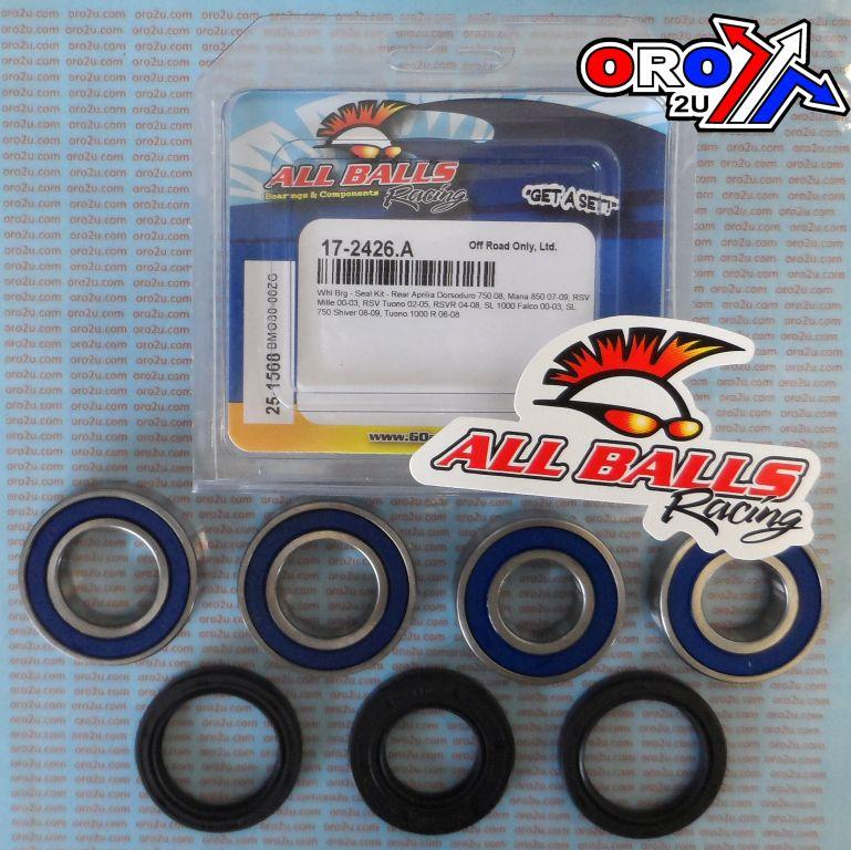 WHEEL BEARING KIT REAR 00-20 APRILIA RSV/RSV4/RSVR/SL/TUONO/DORSO, ALLBALLS 25-1568 ROAD thumbnail 2