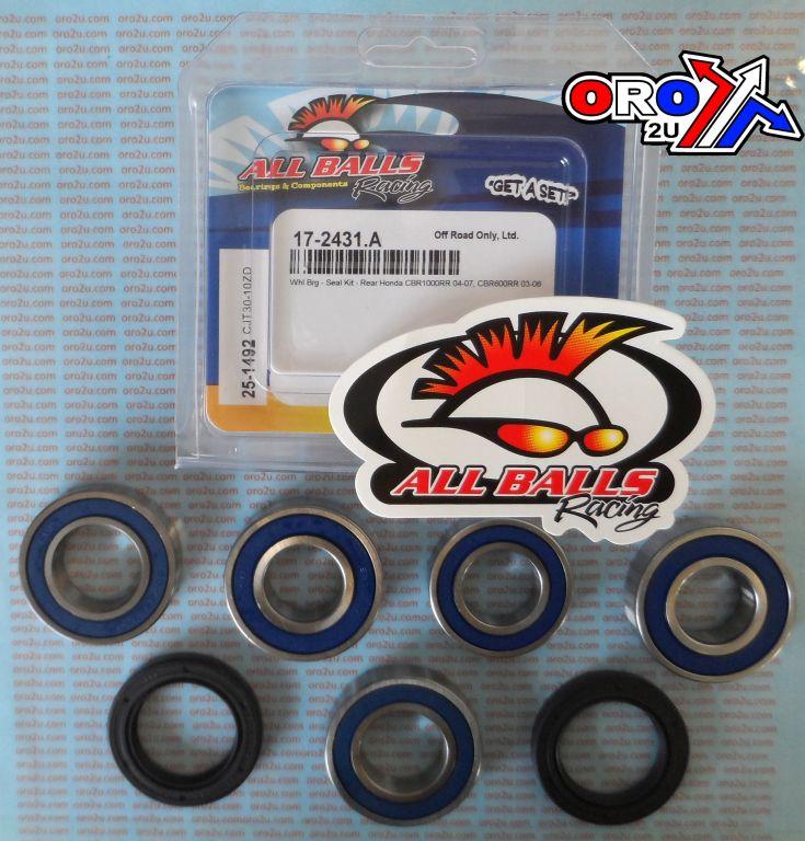 WHEEL BEARING KIT REAR 03-07 HONDA CBR600/1000RR, ALLBALLS 25-1492 ROAD thumbnail 2