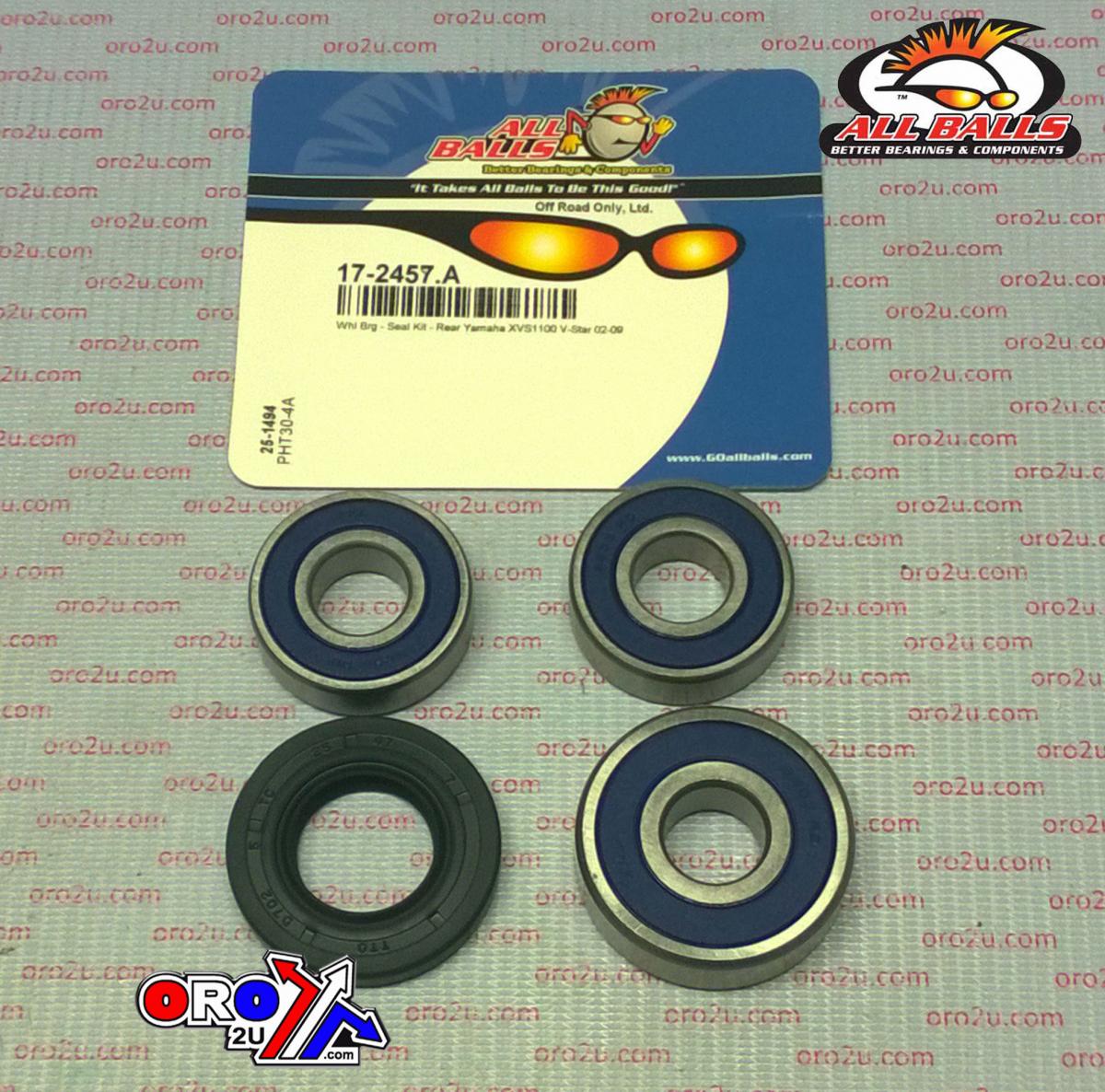 WHEEL BEARING KIT REAR 02-09 YAMAHA XVS1100 V-STAR, ALLBALLS 25-1494 ROAD thumbnail 2