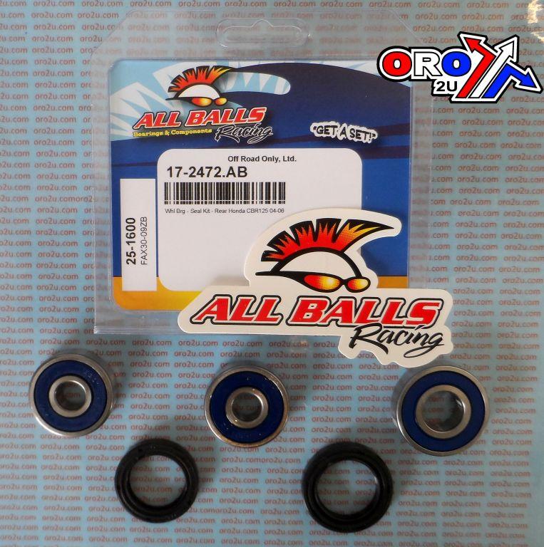 WHEEL BEARING KIT REAR 04-22 HON CBF/CBR/CT/GROM/Z 125, ALLBALLS 25-1600 ROAD thumbnail 2