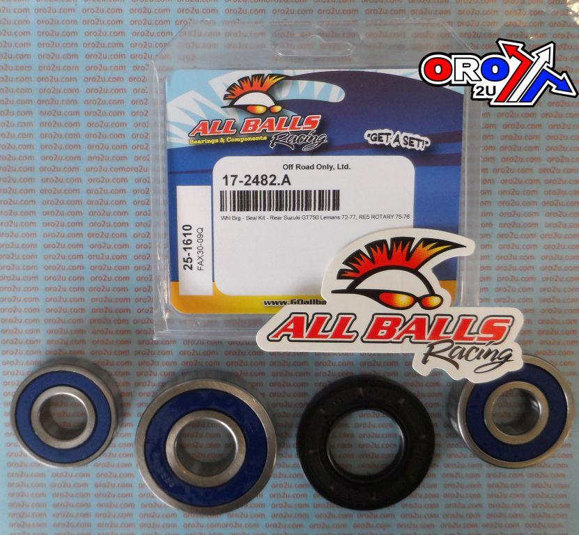WHEEL BEARING KIT REAR 72-77 SUZ GT750/RE5 ROTARY, ALLBALLS 25-1610 ROAD thumbnail 2