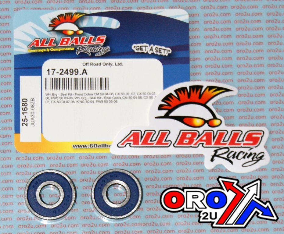WHEEL BEARING KIT FRONT 99-22 APRILIA/COBRA/SUZ 50-85, ALLBALLS 25-1680 DIRT/ROAD thumbnail 2