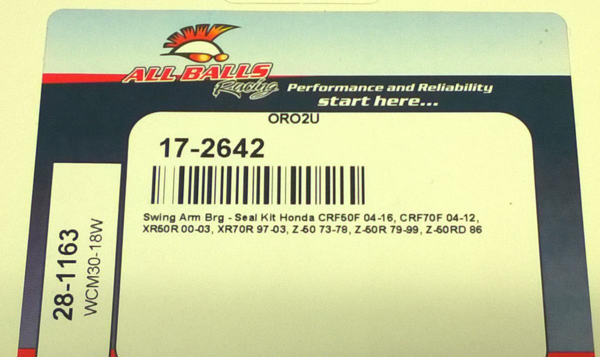 SWINGARM BUSH KIT CRF50, ALLBALLS 28-1163 HONDA XR50 thumbnail 4