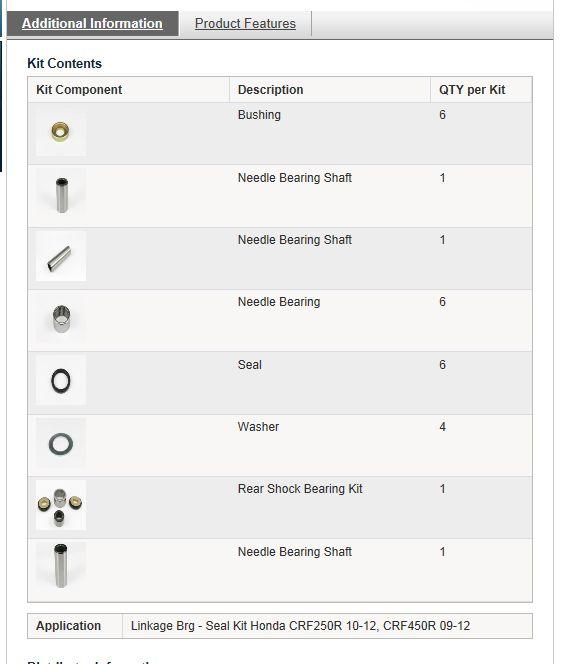 SWINGARM LINKAGE KIT CRF, ALLBALLS 27-1172 CRF250 CRF450 thumbnail 3