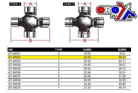UNIVERSAL JOINT CAN-AM/BOMB, BRONCO AT-08532 thumbnail 3