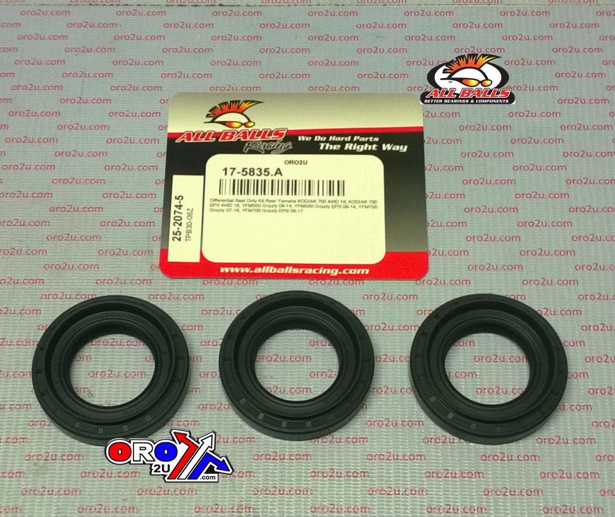 DIFFERENTIAL SEAL KIT YFM550, ALLBALLS 25-2074-5 YFM700 thumbnail 2
