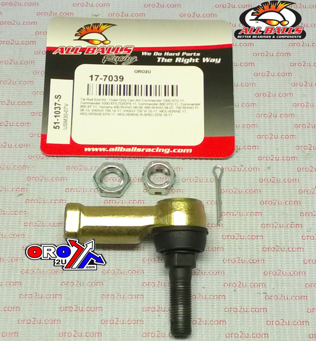 TIE ROD END KIT YXF UTVs, ALLBALLS 51-1037-S POLARIS thumbnail 2