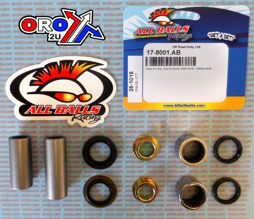 SWINGARM BEARING KIT ALLBALLS, ALLBALLS 28-1018 HONDA CR 80 98-99 thumbnail 2