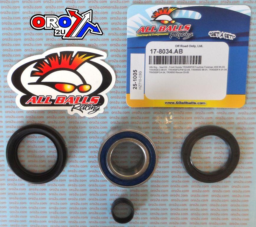WHEEL BEARING KIT FRONT 95-05 HON TRX 400-650, ALLBALLS 25-1005 ATV thumbnail 2