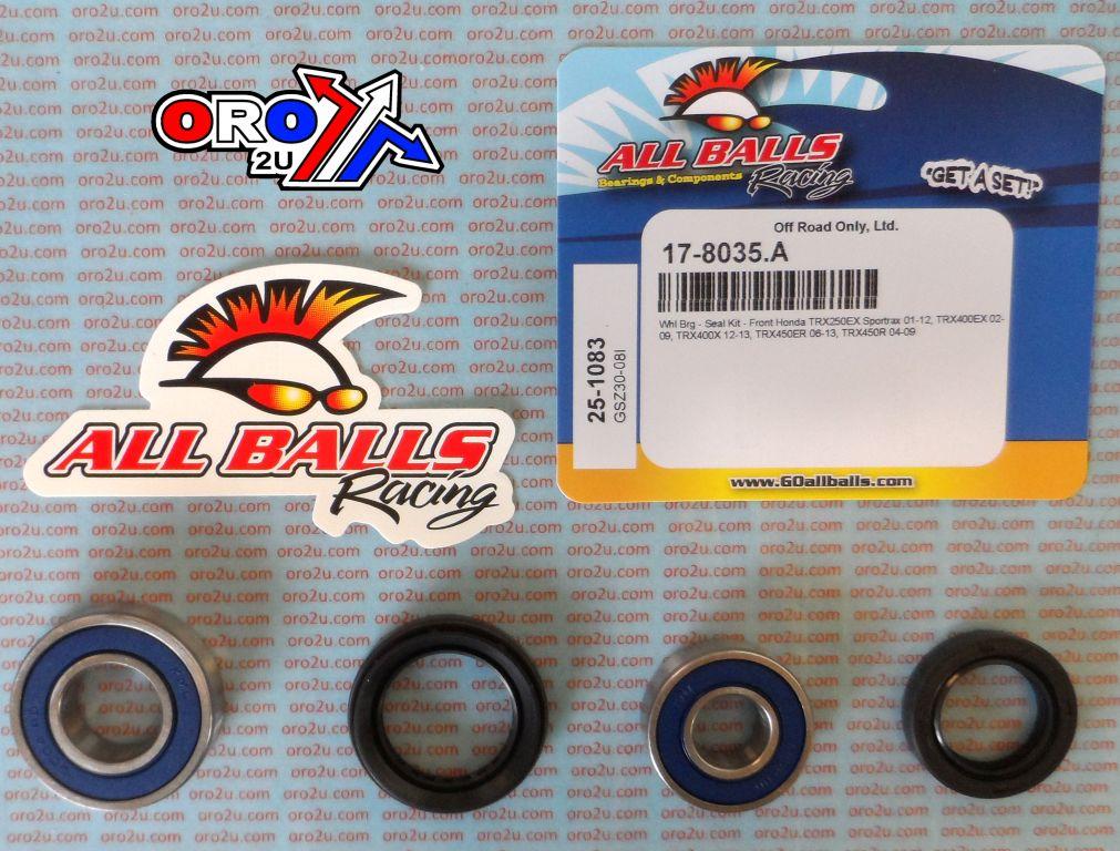 WHEEL BEARING KIT FRONT 01-21 HON TRX 250-450, ALLBALLS 25-1083 ATV thumbnail 2