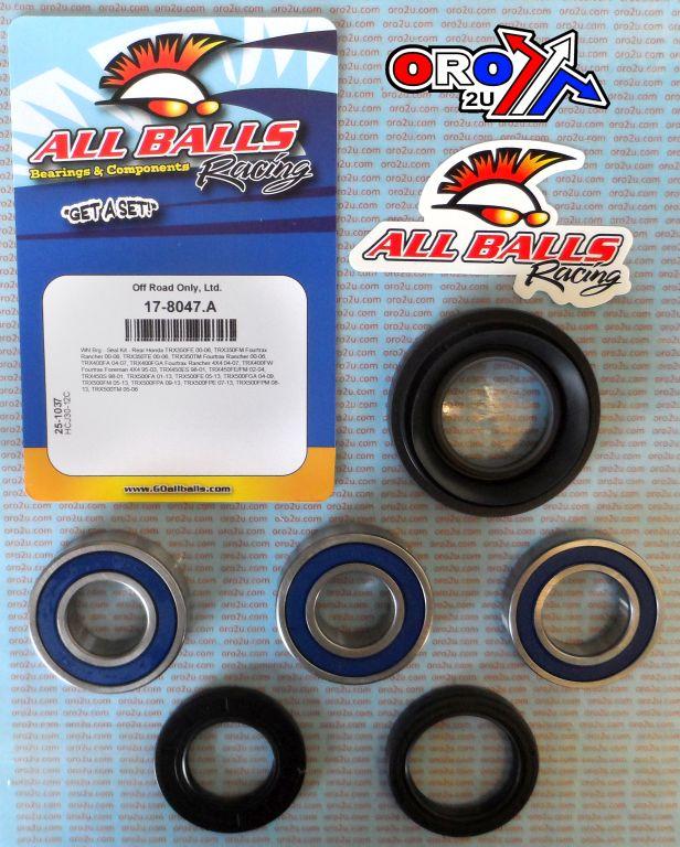 WHEEL BEARING KIT REAR 98-14 HONDA TRX 350-500, ALLBALLS 25-1037 ATV thumbnail 2