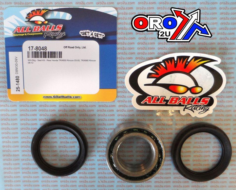 WHEEL BEARING KIT REAR 03-22 HONDA TRX650/680 RINCON, ALLBALLS 25-1480 ATV thumbnail 2