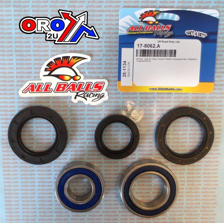 WHEEL BEARING KIT REAR 92-00 YAMAHA YFB250 TIMBERWOLF, ALLBALLS 25-1134 ATV thumbnail 2