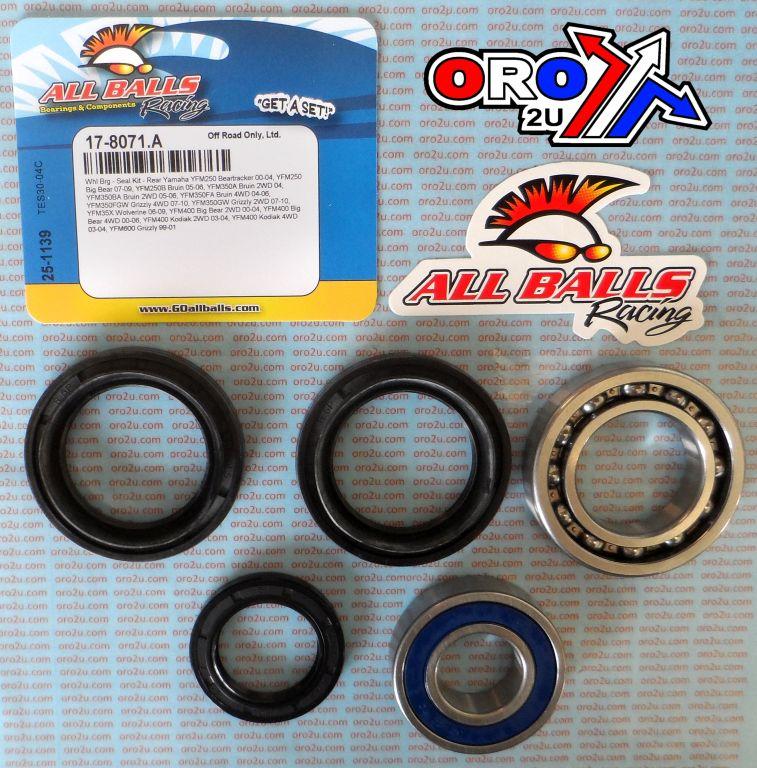 WHEEL BEARING KIT REAR 99-14 YAMAHA YFM 250-600, ALLBALLS 25-1139 ATV thumbnail 2