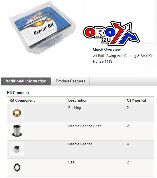 SWINGARM BEARING KIT ALLBALLS, ALLBALLS 28-1119 HUSQVARNA thumbnail 3