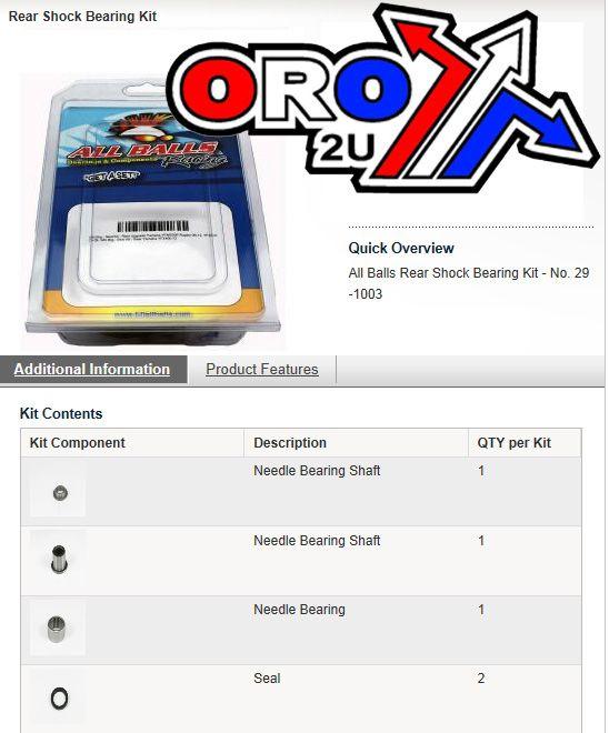 UPPER SHOCK BEARING KIT RM, ALLBALLS 29-1003 SUZUKI LT-R, RM, LT-R, RMX thumbnail 3
