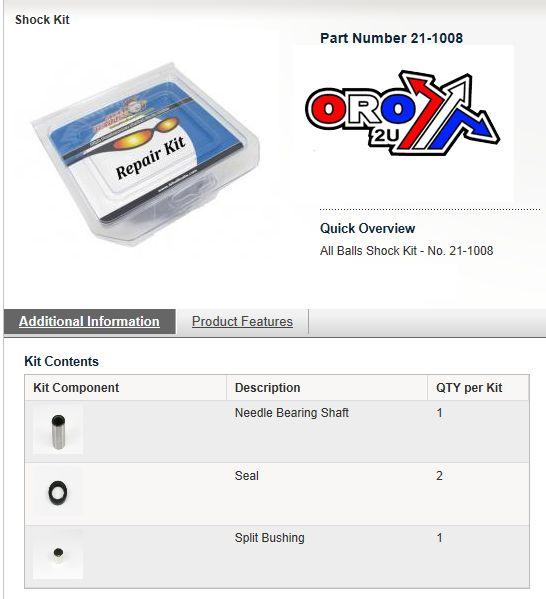 FRONT SHOCK BUSHING KIT TRX, ALLBALLS 21-1008 HONDA ATV, AB21-1008 thumbnail 3