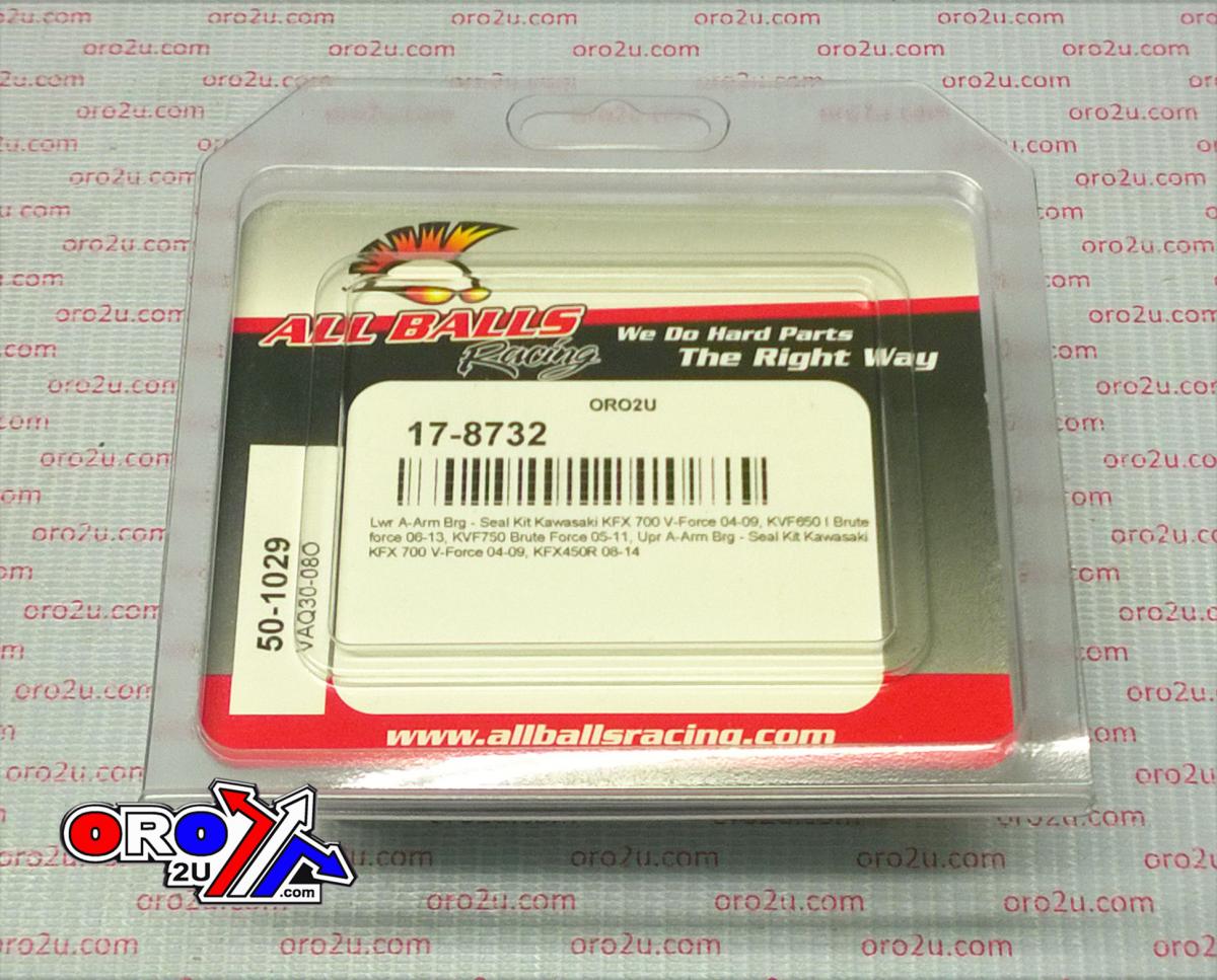 A-ARM LOWER & UPPER BEARING & SEAL KIT 04-14 KAWASAKI 450 650 700 750 KFX KVF 50-1029 thumbnail 3