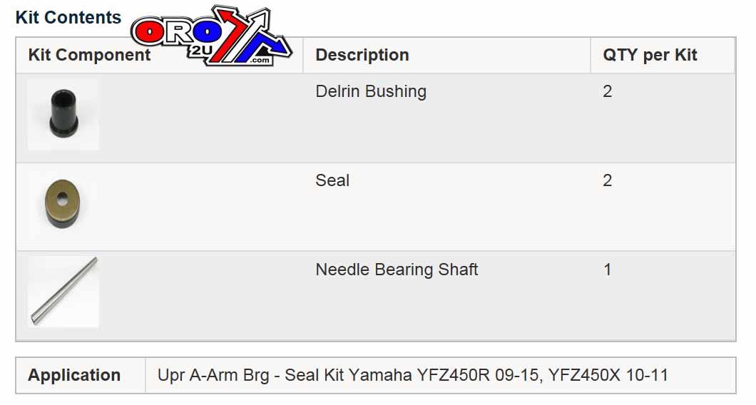 A-ARM SEAL KIT YFZ450R 09-18, ALLBALLS 50-1058 YAMAHA thumbnail 3