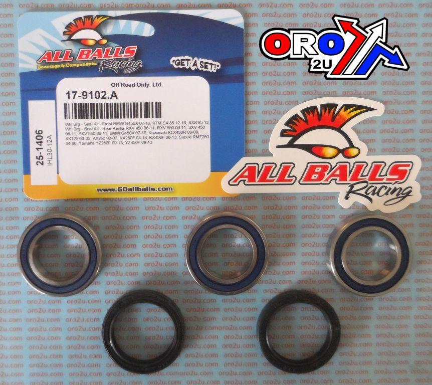 WHEEL BEARING KIT FRONT & REAR BMW/GAS/HUSKY/KTM/KAW/SUZ/YAM/APRILIA, ALLBALLS 25-1406 DIRT/ROAD thumbnail 2
