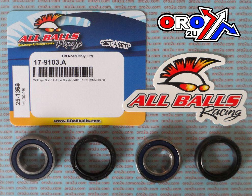 WHEEL BEARING KIT FRONT 01-08 SUZUKI RM125/250, ALLBALLS 25-1363 DIRT thumbnail 2