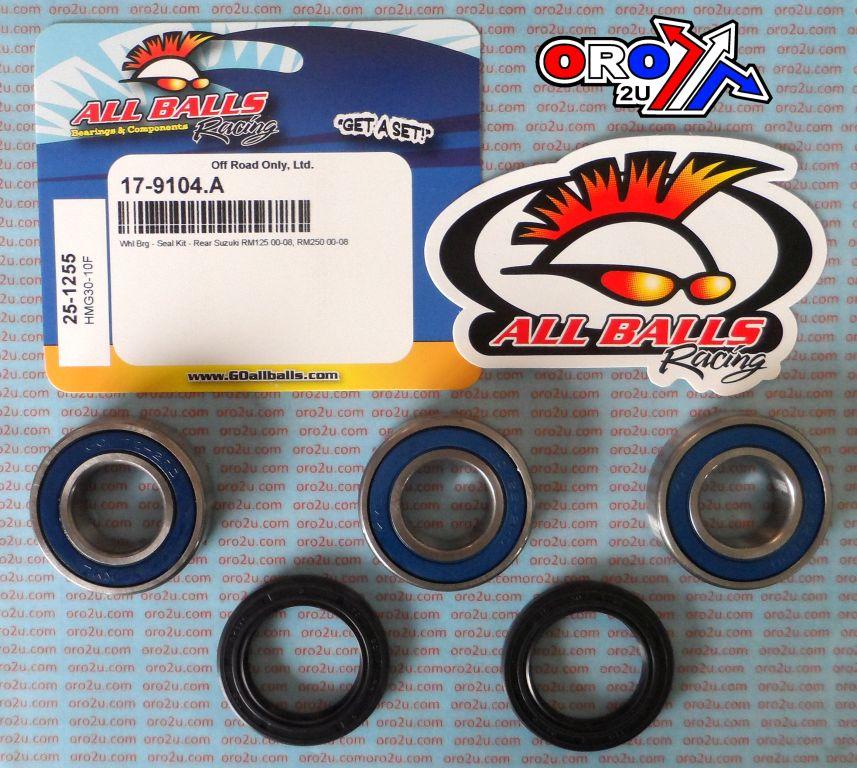 WHEEL BEARING KIT REAR 00-08 SUZUKI RM125/250, ALLBALLS 25-1255 DIRT thumbnail 2