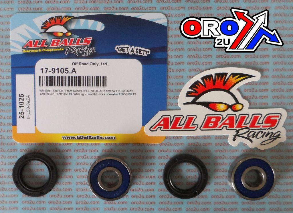WHEEL BEARING KIT FRONT & REAR 93-22 HON/SUZ/YAM 50-125, ALLBALLS 25-1025 DIRT/ROAD thumbnail 2