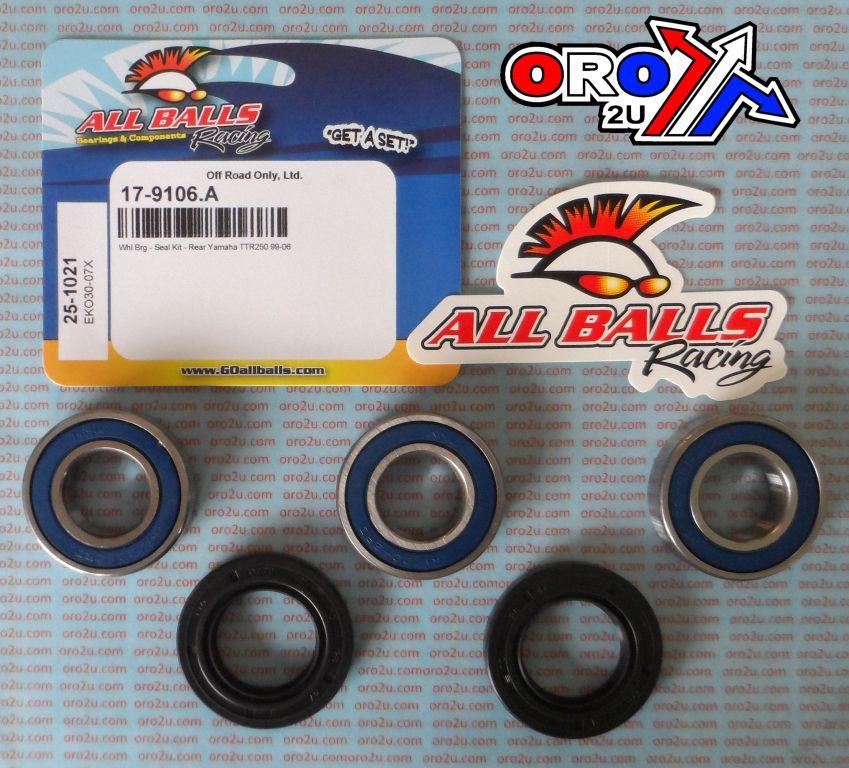 WHEEL BEARING KIT REAR 99-06 YAMAHA TTR250, ALLBALLS 25-1021 ROAD/DIRT thumbnail 2