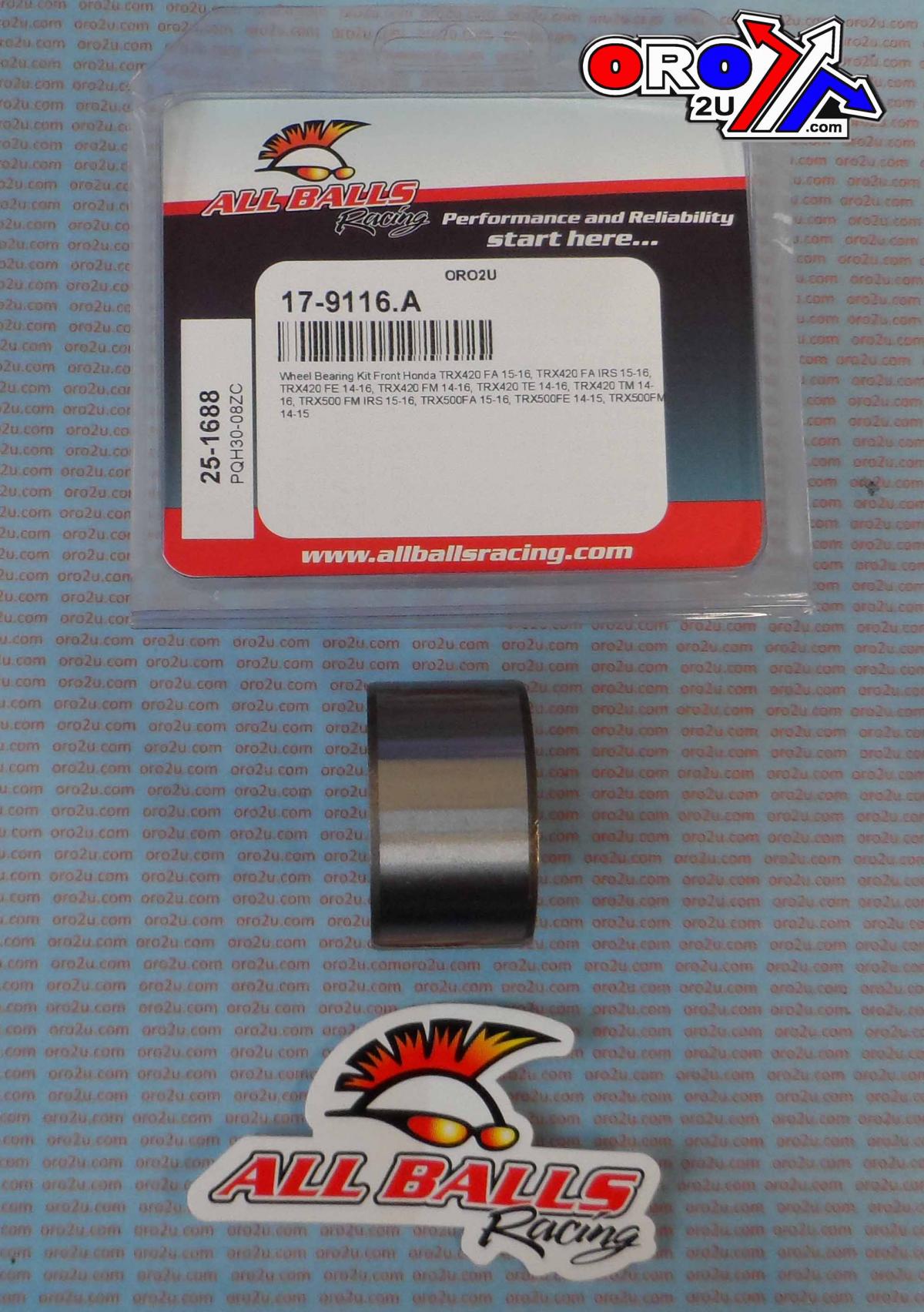 WHEEL BEARING KIT FRONT 14-22 HONDA TRX 420-520, ALLBALLS 25-1688 ATV thumbnail 3