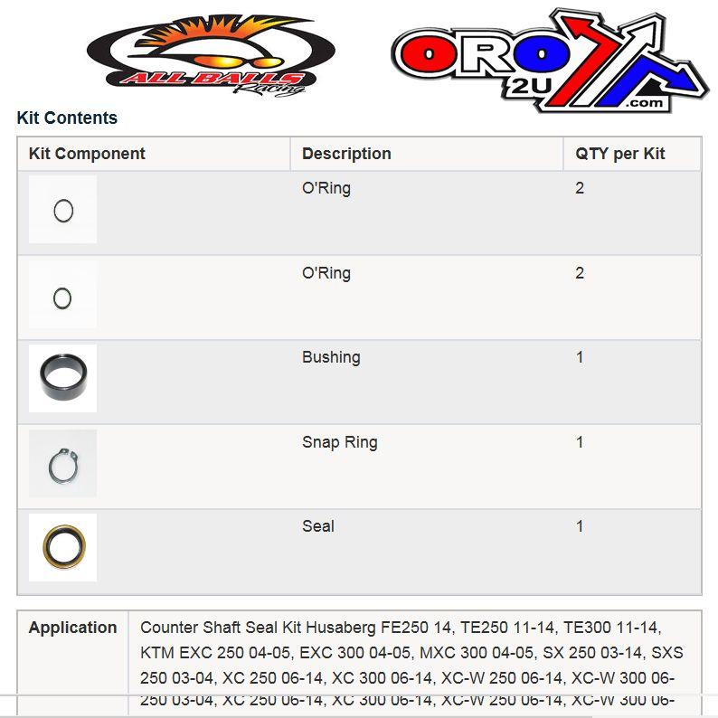 COUNTER SHAFT SEAL KIT KTM, ALLBALLS 25-4003 HUSABERG thumbnail 3
