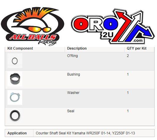 COUNTER SHAFT SEAL KIT YZF250, ALLBALLS 25-4020 WRF250 thumbnail 4