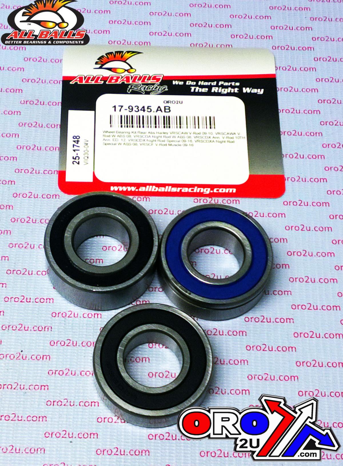 WHEEL BEARING KIT ABS REAR 08-17 HARLEY VROD, ALLBALLS 25-1748 ROAD thumbnail 2