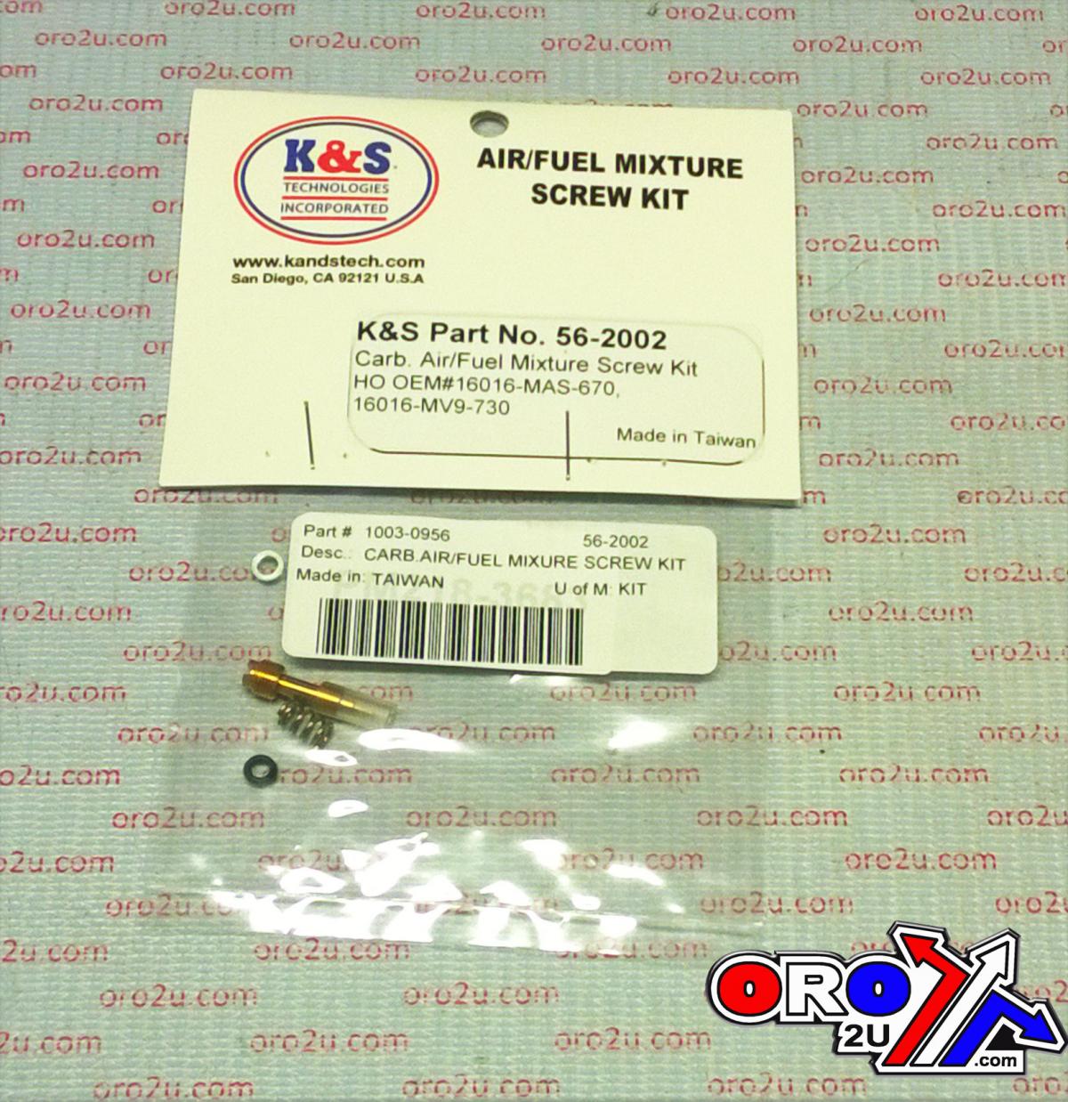 AIR FUEL SCREW KIT HONDA CBR, 16016-MAS-670, HONDA ROAD, KS 56-2002 thumbnail 5