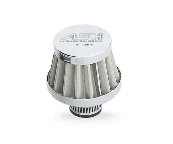 MINI BREATHER FILTER 18MM, CRANKCASE FILTER SILVER image 1