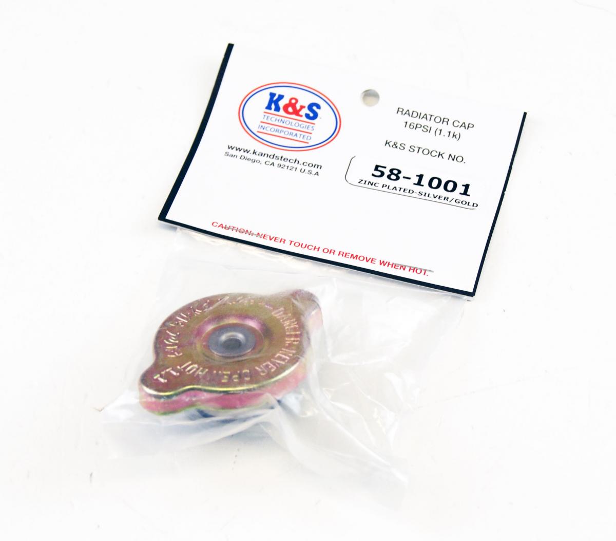 RADIATOR CAP 1:1 (16 psi) GOLD K&S 58-1001 thumbnail 3