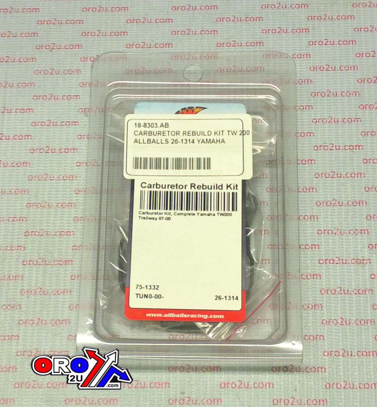 CARBURETOR REBUILD KIT 87-00 YAM TW200, ALLBALLS 26-1314 DIRT thumbnail 3