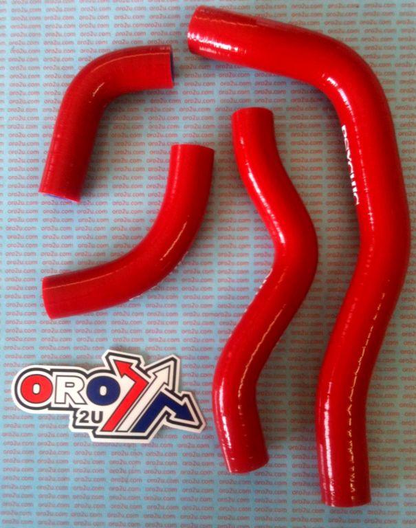 HOSE KIT 4pcs 05-17 CRF450X HONDA, RED SILICONE RADIATOR PSYCHIC MX-10024RD image 1