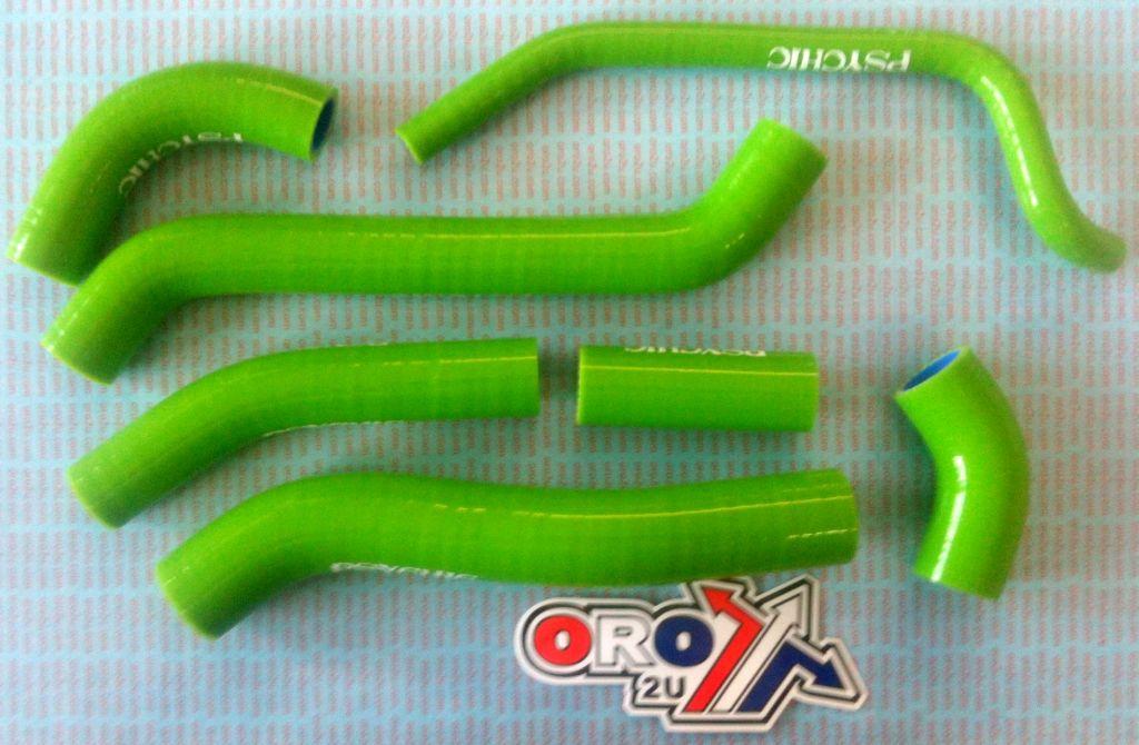 HOSE KIT 7pcs 06-08 KXF450 GREEN, RADIATOR HOSE KAWASAKI, PSYCHIC MX-10030 image 1
