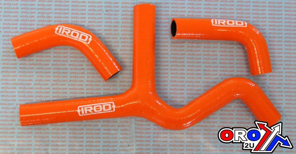 HOSE Y KIT 3pcs 400-560 KTM 4STROKE, SILICONE RADIATOR ORANGE, IROD 010042 image 1