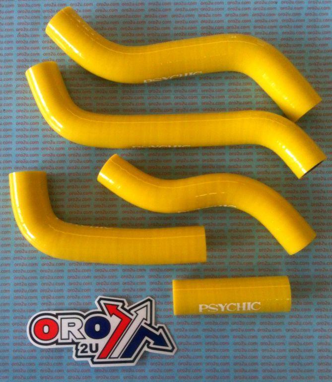 HOSE KIT 5pcs 07-09 RMZ250, SILICONE RADIATOR SUZUKI, PSYCHIC MX-10033 YELLOW image 1