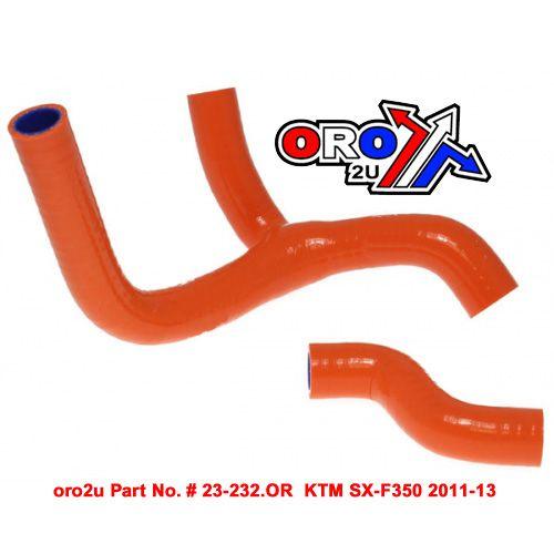 HOSE KIT 2pcs SXF 350 11-14 KTM, SILICONE RADIATOR ORANGE, IROD 010056 SX-F250 image 1