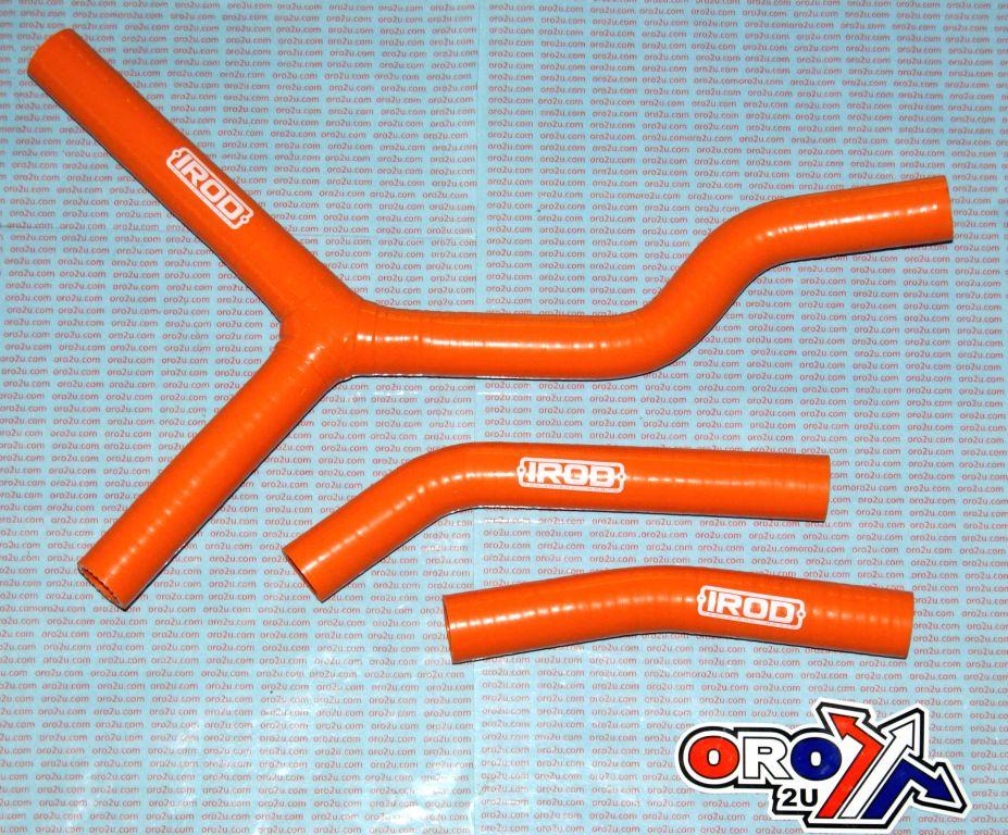 HOSE Y KIT 3pcs SX125 125SX 98-06 KTM, SILICONE RADIATOR ORANGE, IROD 010037 image 1