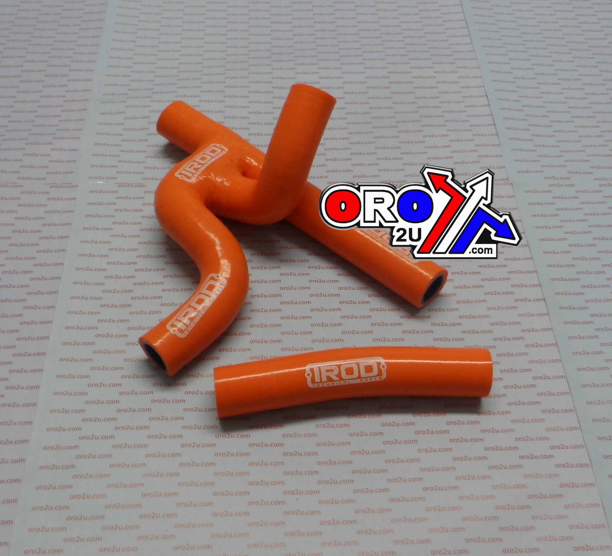 HOSE F KIT 2pcs KTM EXC250/300 08-11, SILICONE RADIATOR ORANGE, IROD 010073 image 1