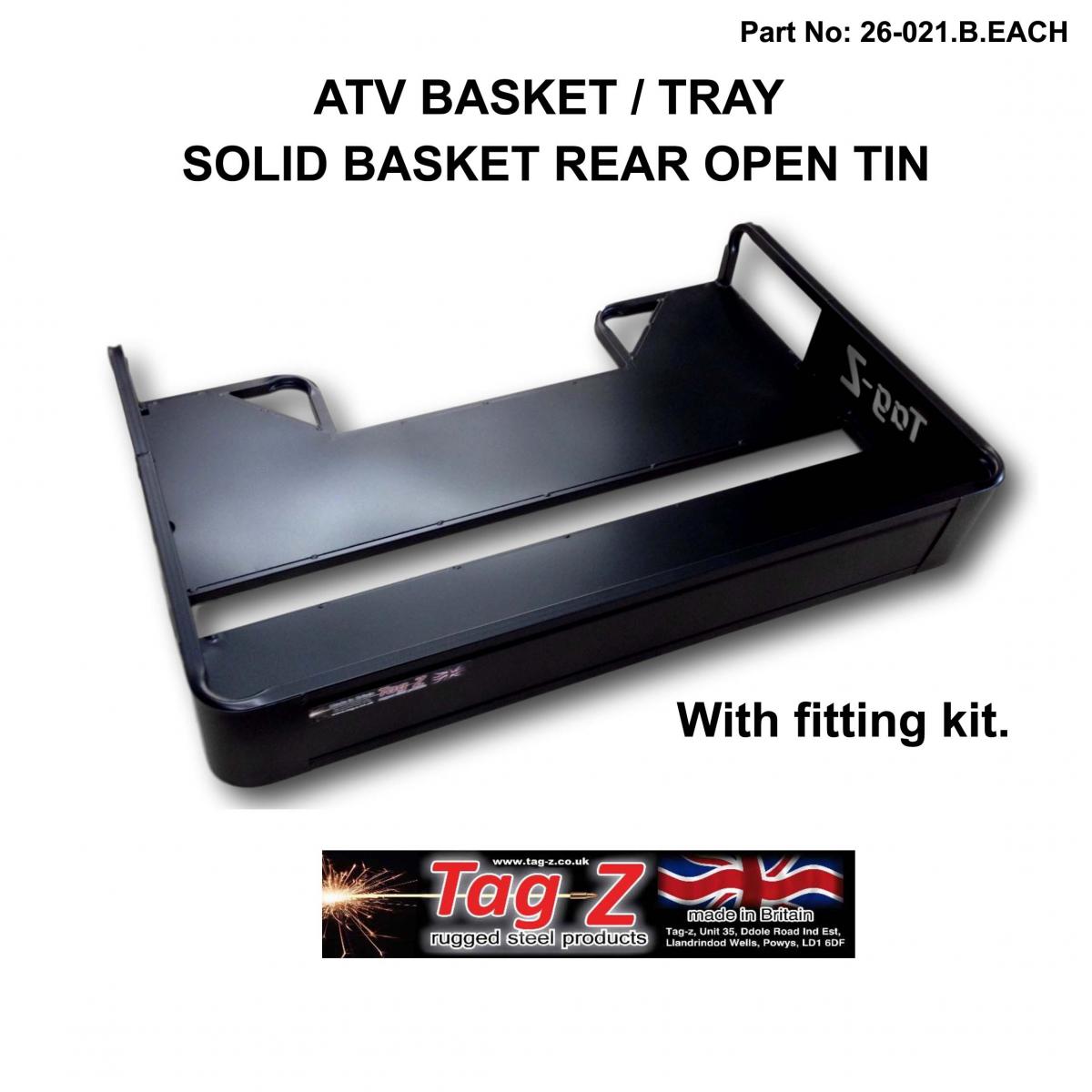 ATV STEEL CARGO RACK / SOLID BASKET, SIZE : 104x70x16.5cmTAG-Z, WITH FITTING KIT thumbnail 2