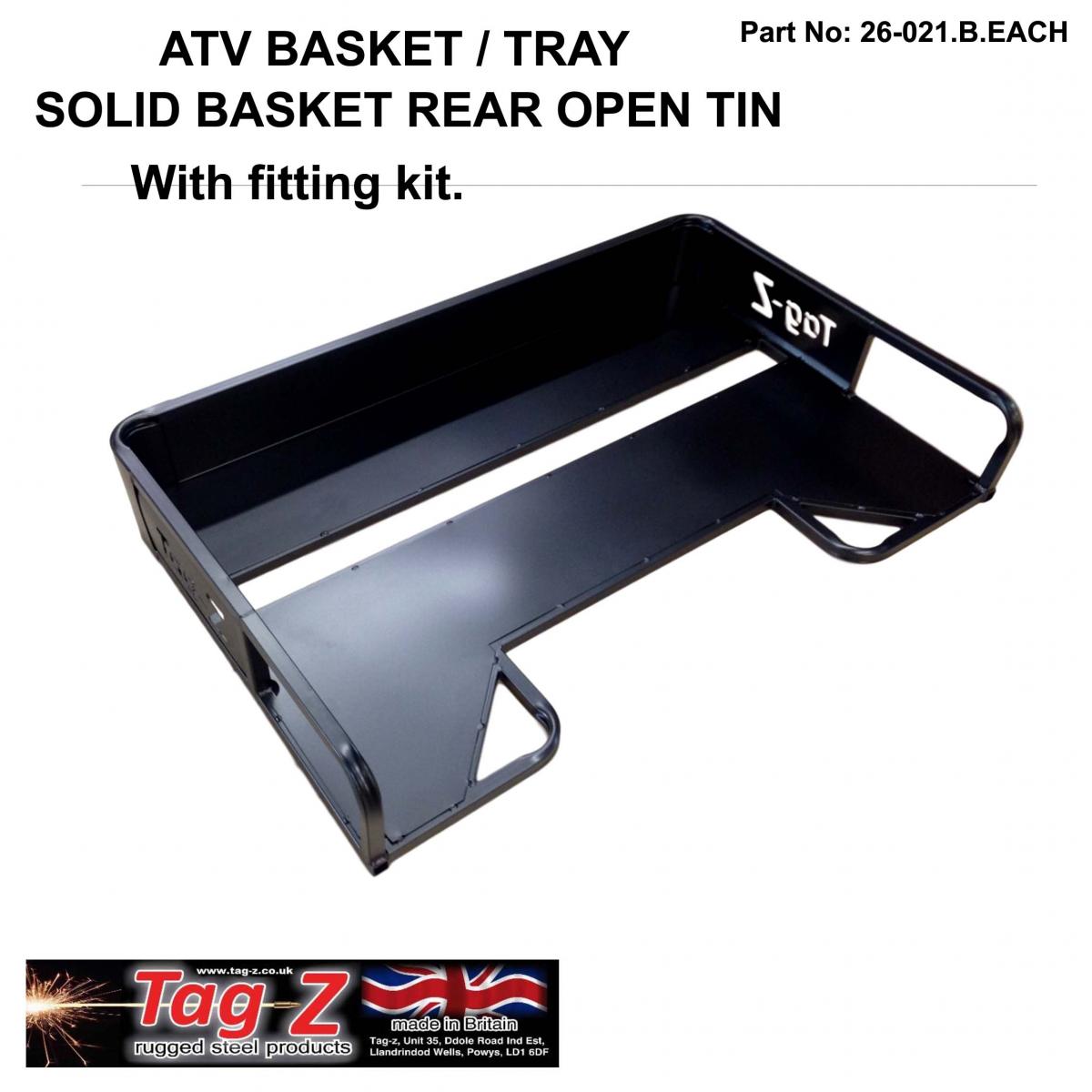 ATV STEEL CARGO RACK / SOLID BASKET, SIZE : 104x70x16.5cmTAG-Z, WITH FITTING KIT thumbnail 3