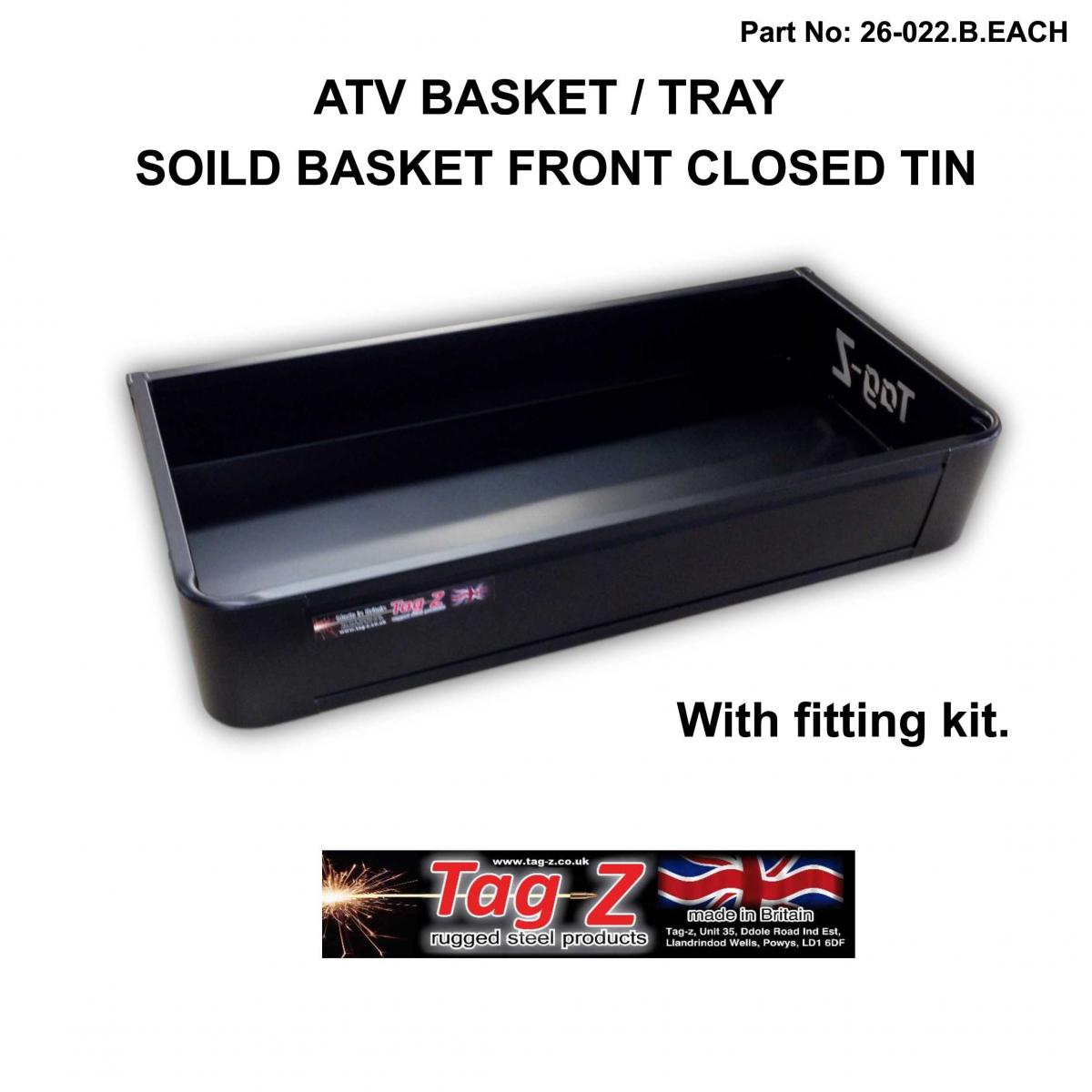 ATV STEEL CARGO RACK / SOLID BASKET, SIZE: 91x44x16cm TAG-Z, WITH FITTING KIT thumbnail 2