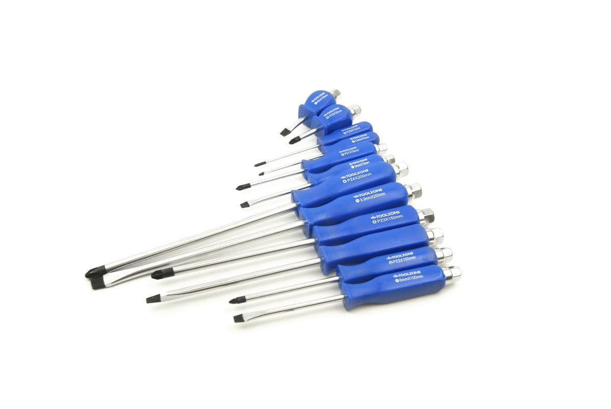 SCREWDRIVER SET HEX SHANK 12PC BLUE - TOOLZONE KDPSD190 thumbnail 2