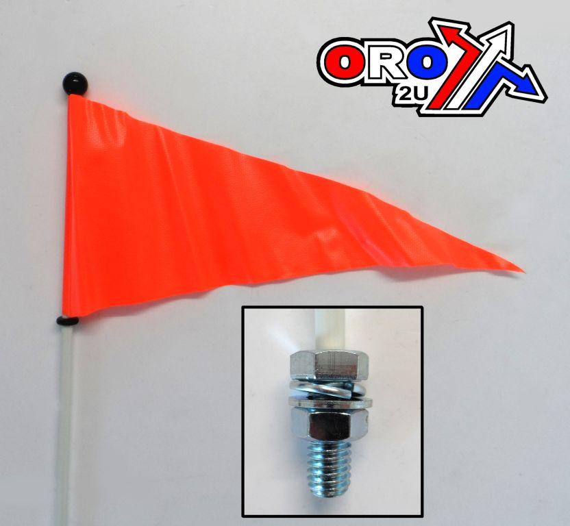QUICK WHIP WHITE POLE WITH ORANGE FLAG - BEACH RACING BUGGY ATV UTV