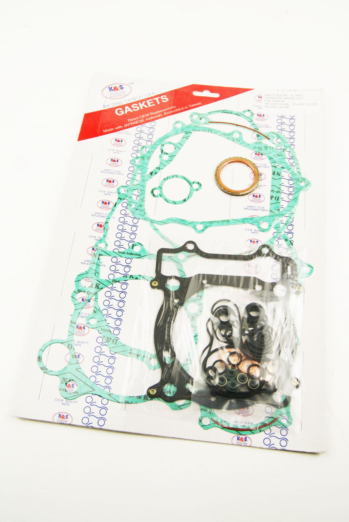 GASKET FULL SET 03-05 YZF450, KIT K&S 71-4041 image 1